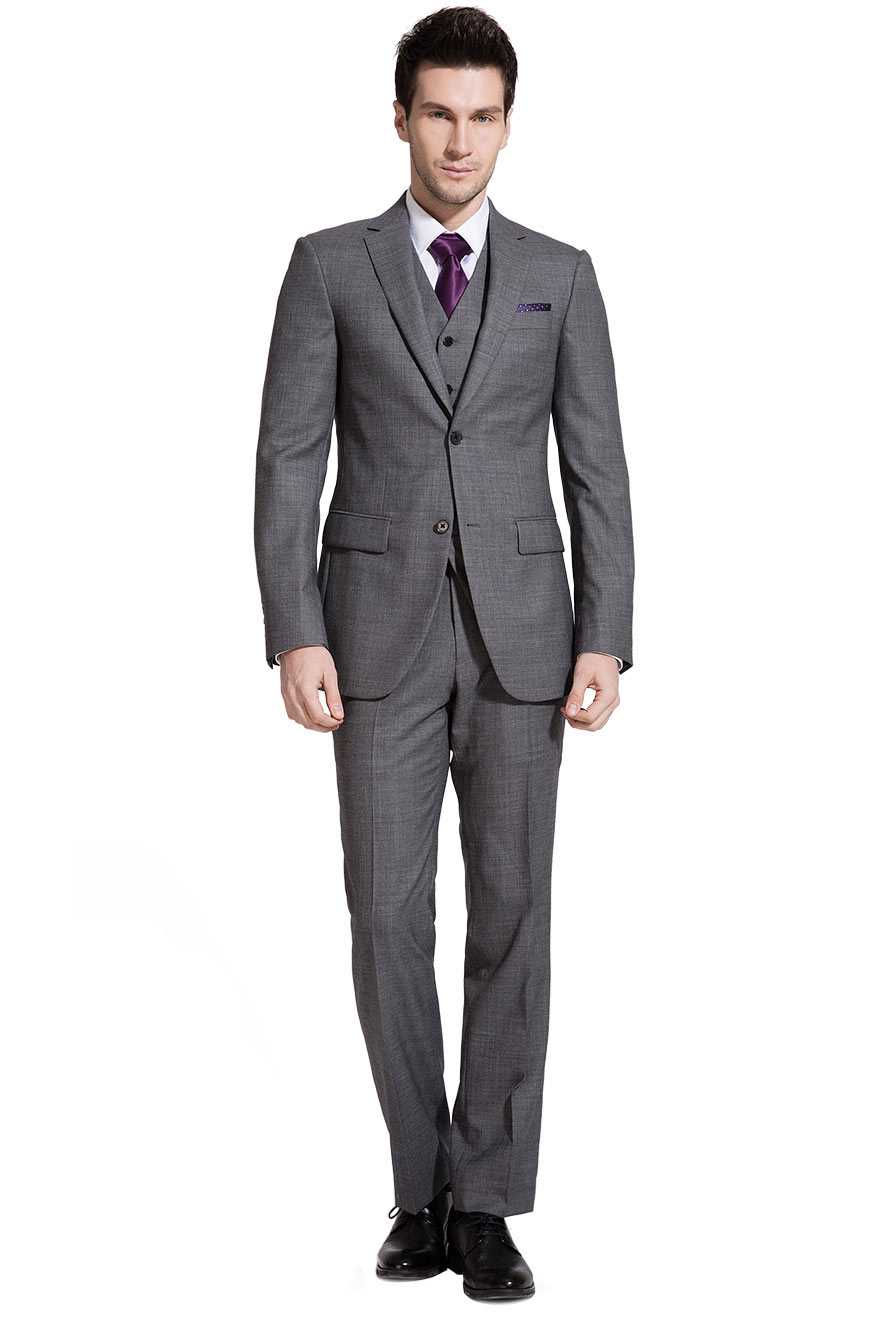 商务款Windsor浅灰色西服两件套