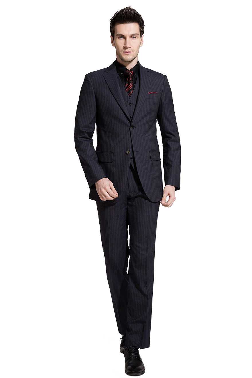灰色条纹REDA商务两件套