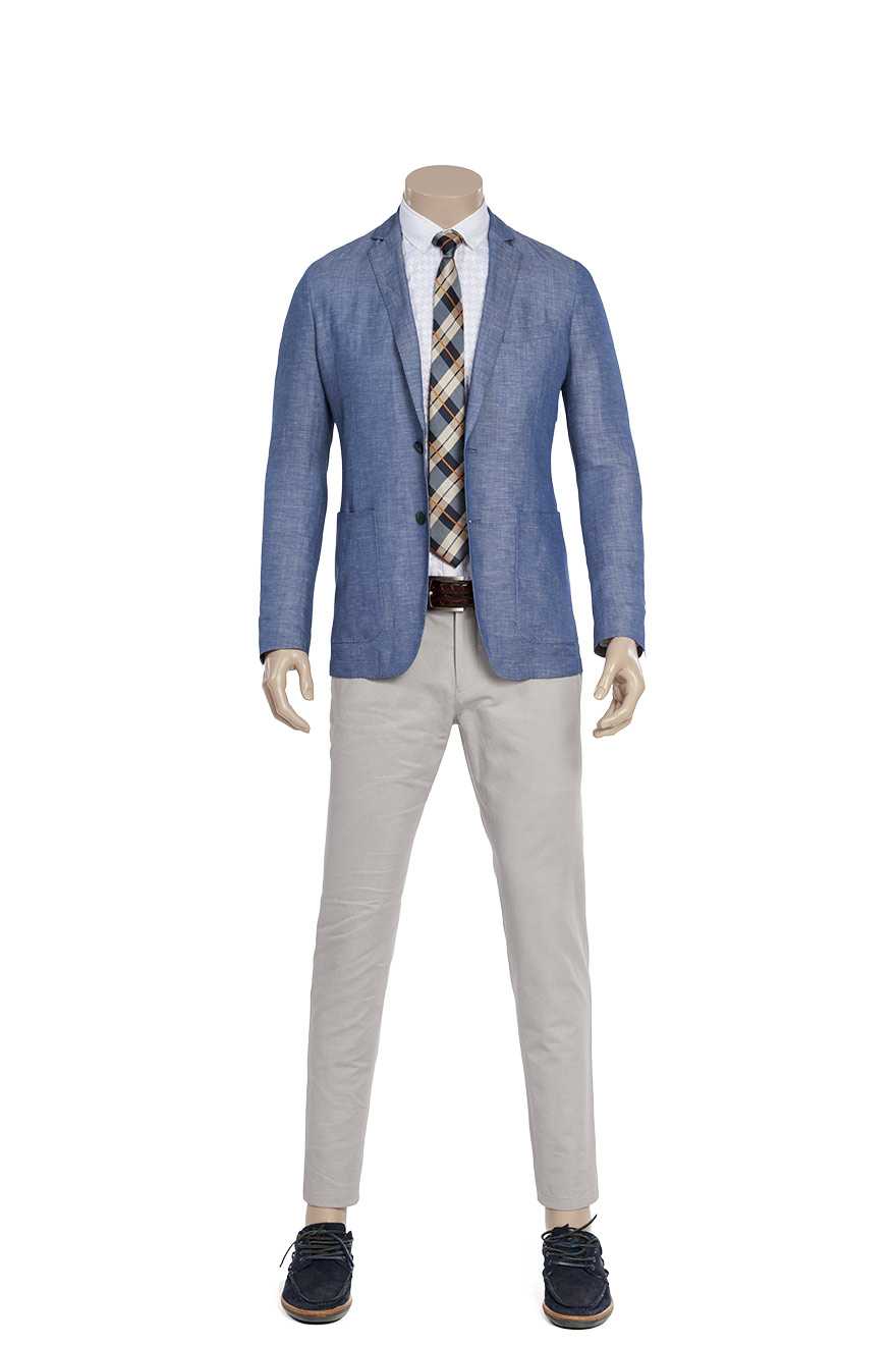 蓝色时尚休闲单西