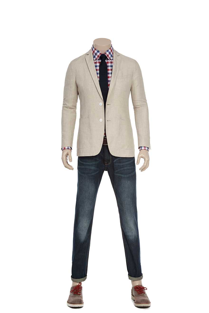 米色时尚休闲单西