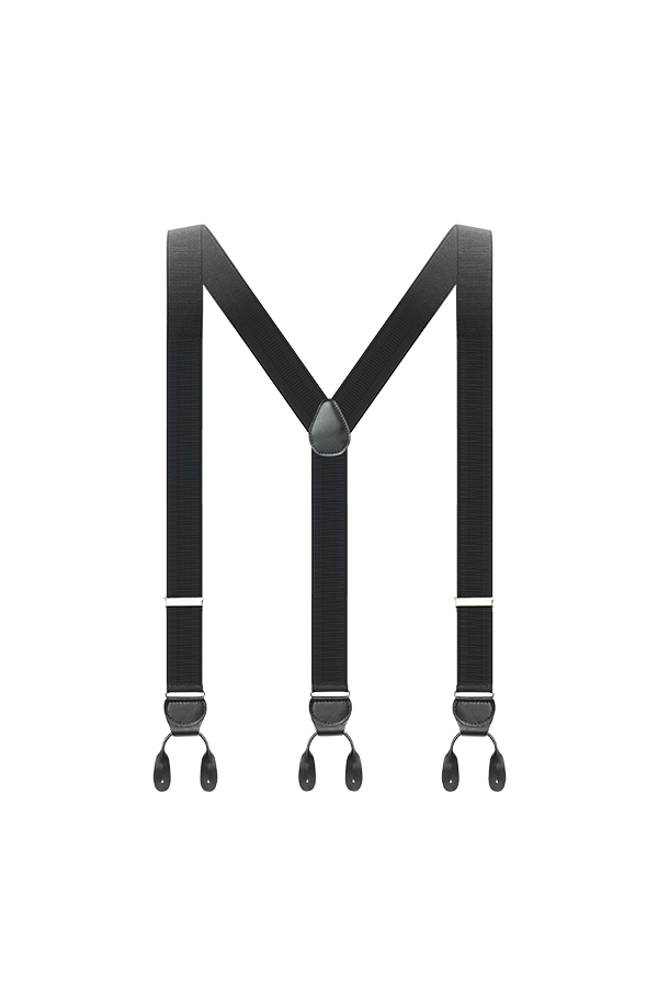 黑色皮革背带（二层牛皮）