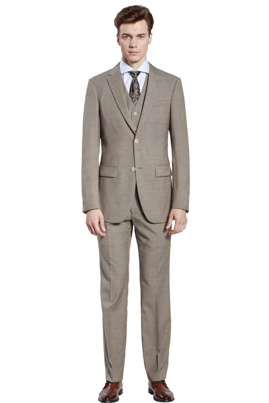 商务款灰褐色千鸟格套西