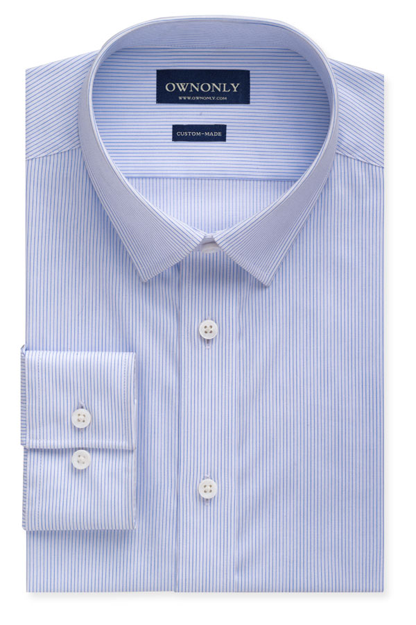 蓝色条纹商务衬衫