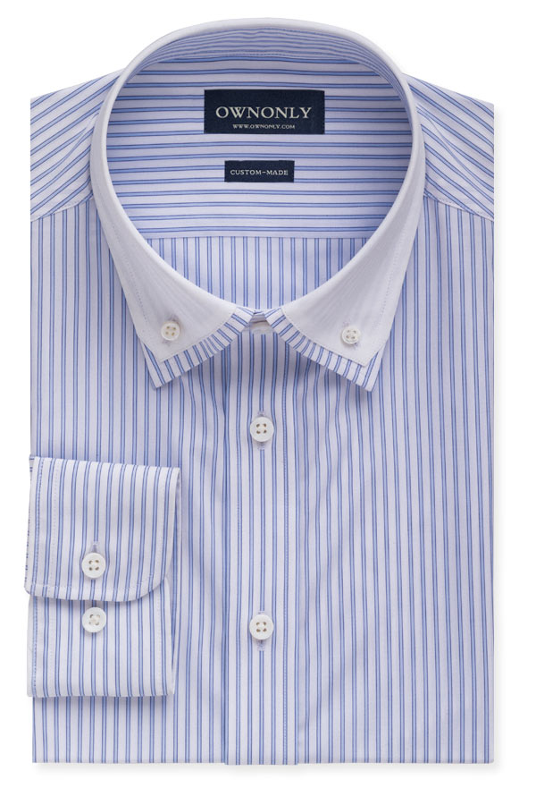 蓝白条纹商务衬衫