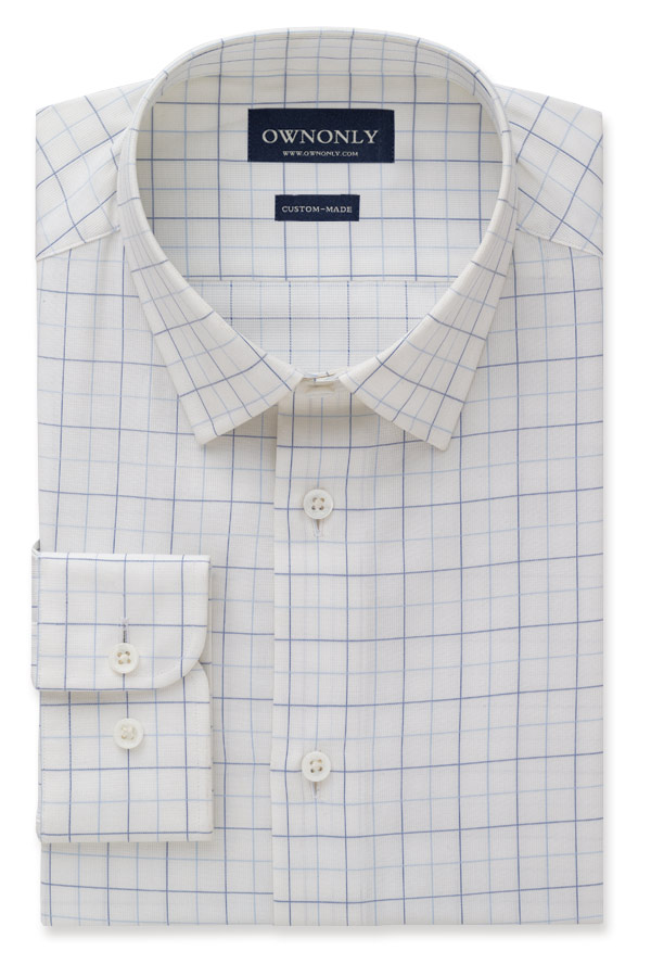 蓝白色格纹衬衫