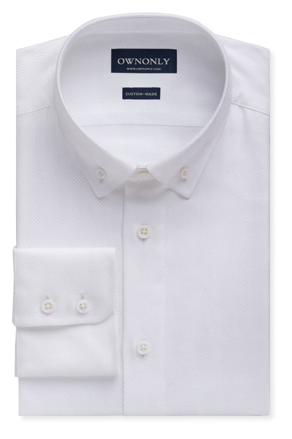 白色净色格纹衬衫