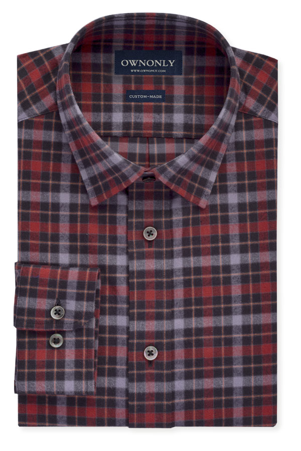 红黑色格纹时尚衬衫