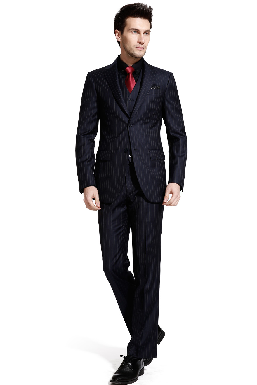 经典款蓝色条纹两件套