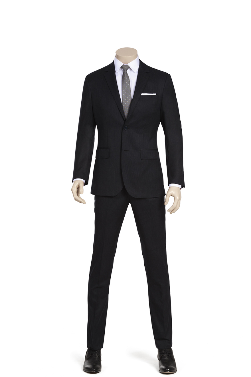 商务条纹两件套