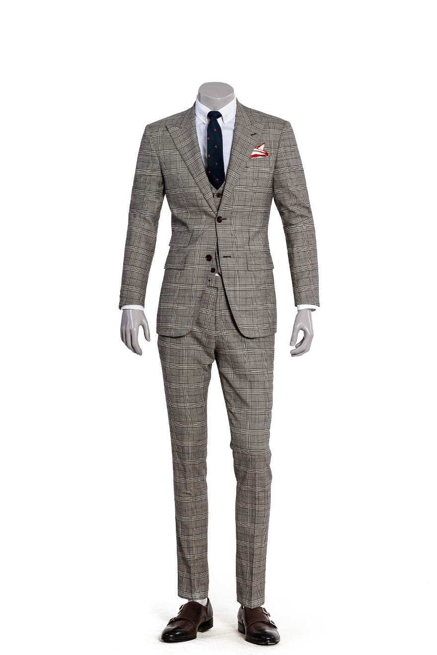 灰色大格三件套