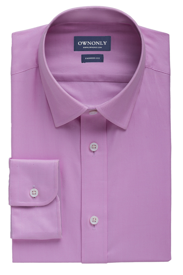 玫红色纯棉衬衫