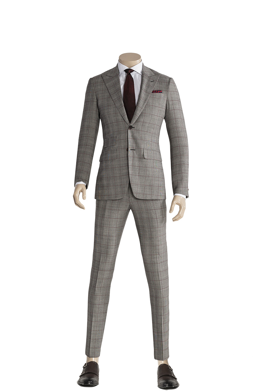 灰色格纹两件套