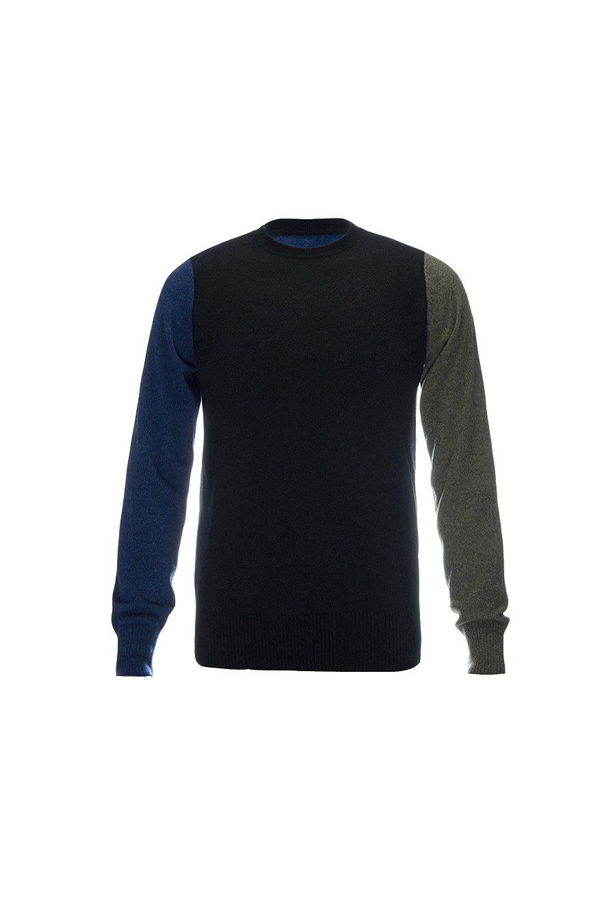 时尚撞色羊绒衫