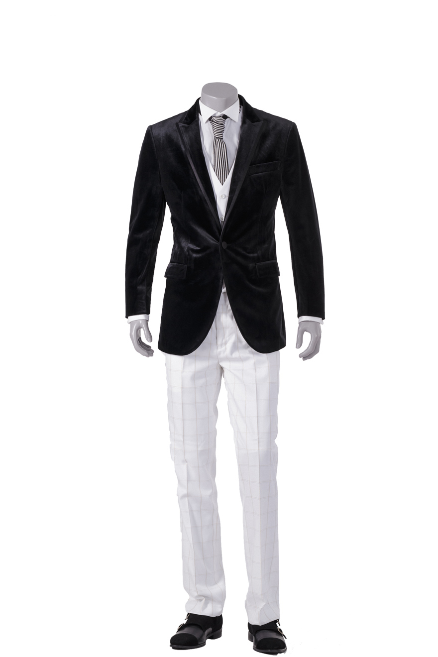 天鹅绒时尚西服两件套